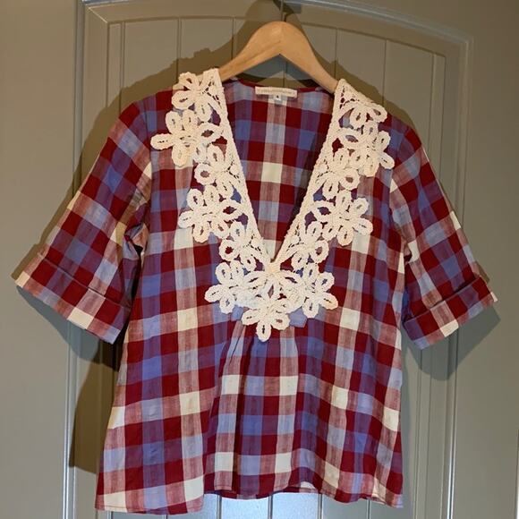 Anthro COREY LYNN CALTER Embroidered Blouse 4 - Picture 1 of 7